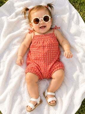 babyGap First Favorites Red Floral Print Smocked Bubble Romper